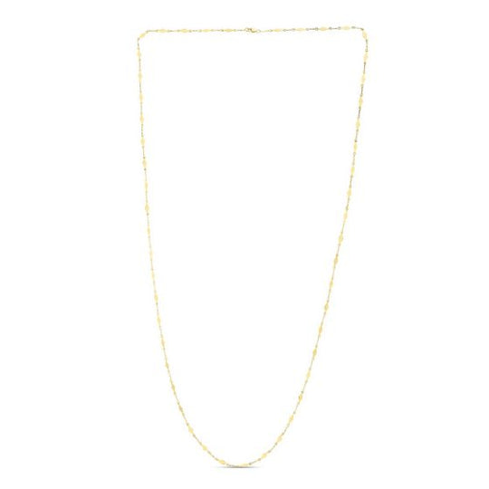 Collar de Cadena con Espejo de Diamantes en Oro Amarillo de 14k