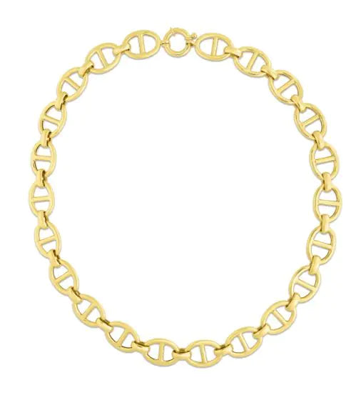 Pulsera de Eslabones Marineros de 13.8 mm de Oro Amarillo de 14k