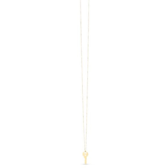 Collar con Llave de Corazón en Oro Amarillo de 14k