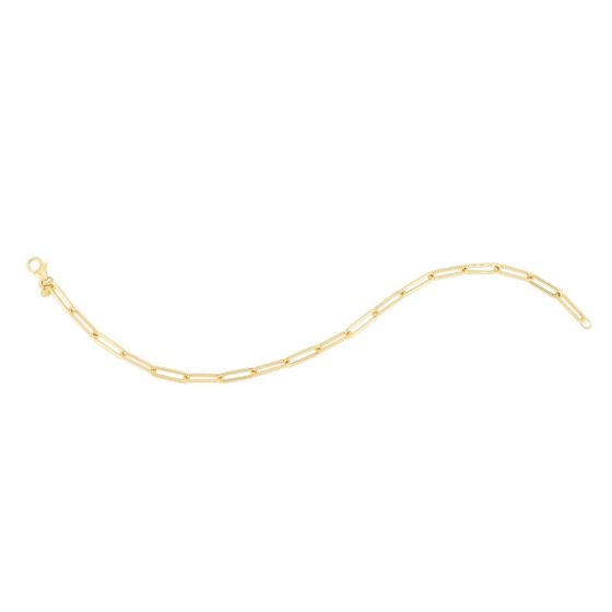 Pulsera con Clip de Cuentas Alternas en Oro de 14k