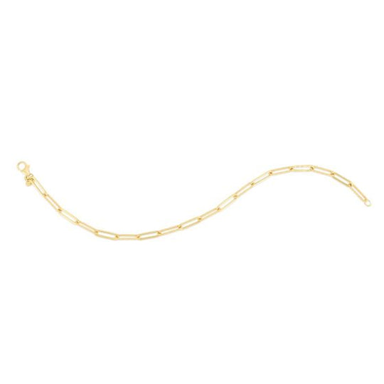 Pulsera con Clip de Cuentas Alternas en Oro de 14k