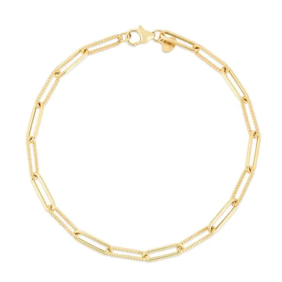 Pulsera de Identificación con Caja Redonda en Oro de 14k