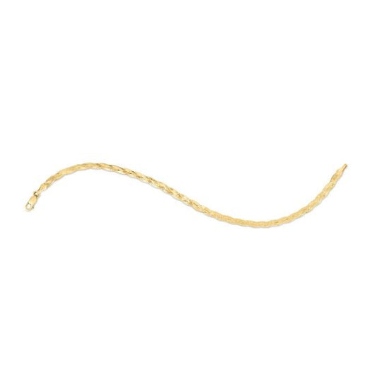 Pulsera de Cuentas de Guijarros en Oro Amarillo de 14k