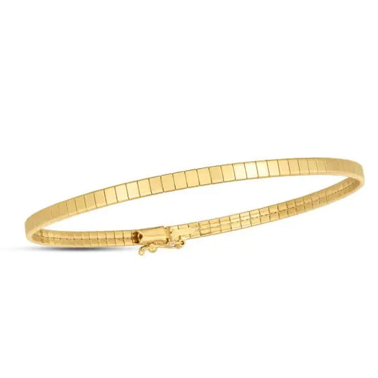 Pulsera Omega de Ladrillo de Oro Amarillo de 14k