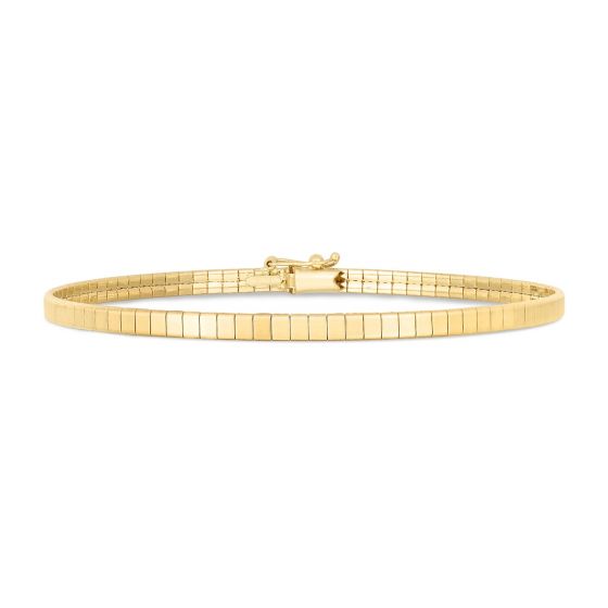 Pulsera Omega de Ladrillo de Oro Amarillo de 14k